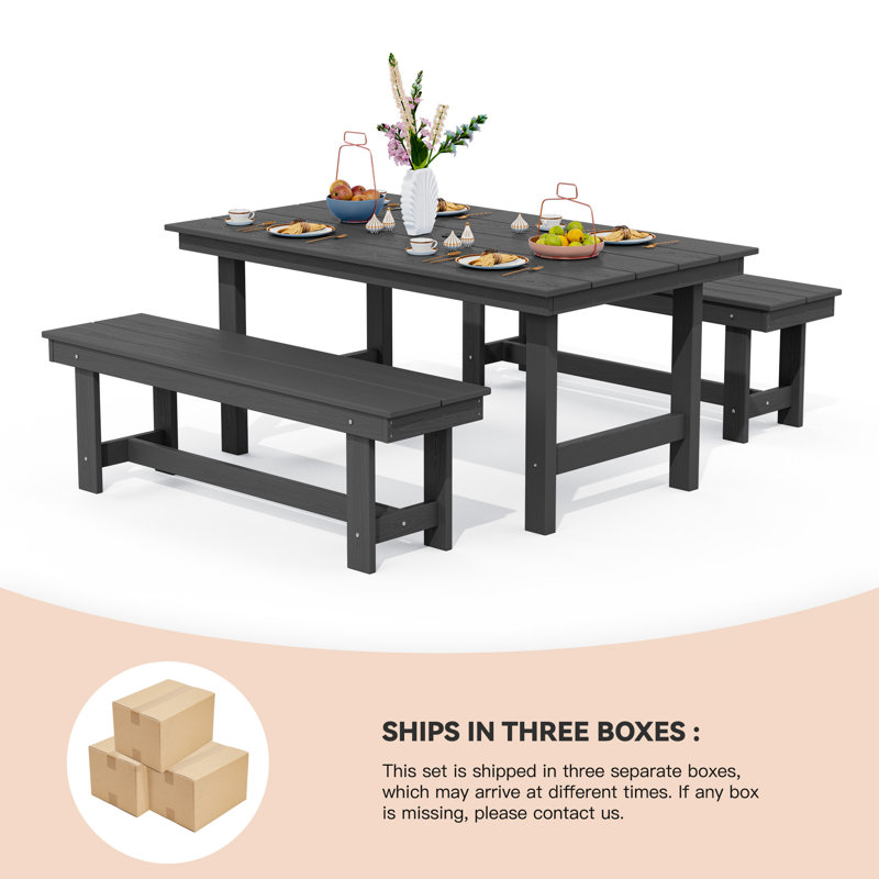 Julian High Density Polyethylene Outdoor Dining Stool 4-Piece Set