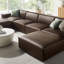 Canapé modulaire en cuir 6 pièces Bange espresso Bange-1544637261