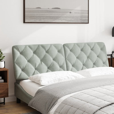 vidaXL Headboard Cushion Piran Light Grey 152 cm Velvet