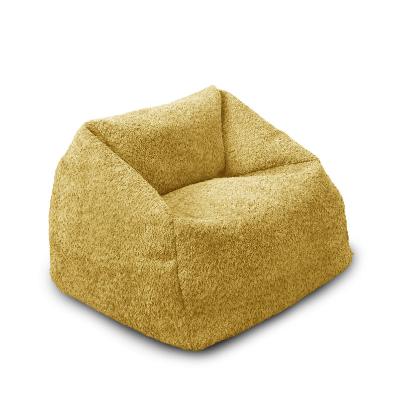 Polyester Refillable Bean Bag Chair, Yellow