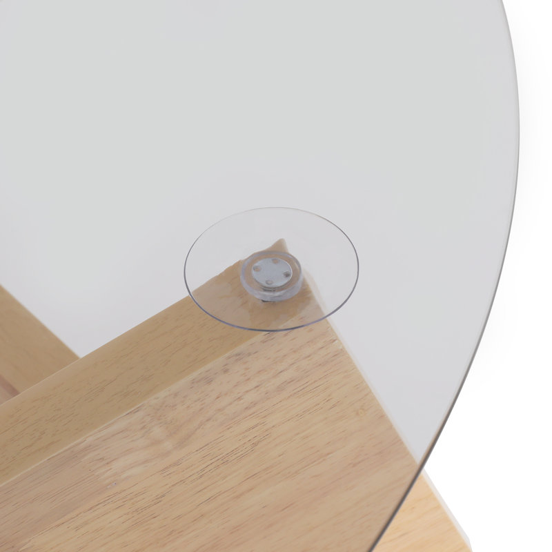 Table d'appoint 31,5 po avec plateau en verre trempé, Jaune
