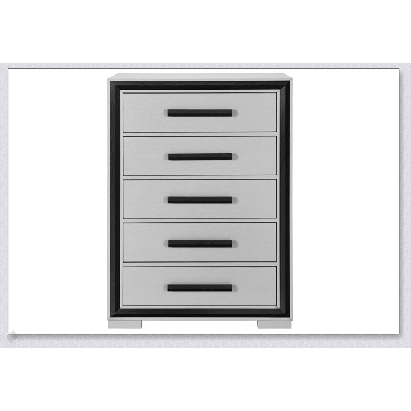 Commode grise noire ADELAIDE avec tiroirs spacieux et conception élégante pour des solutions de rangement modernes