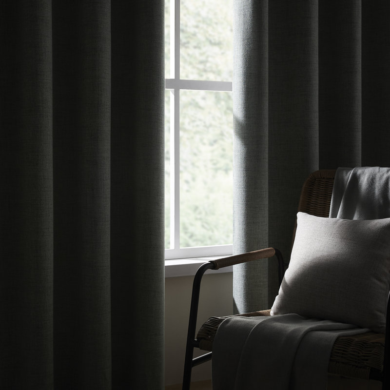 Leming 100% Polyester Burlap Blackout Curtains for Bedroom Grommets Curtains 2 Panels Set, 52" W x 108" L, Sage Green