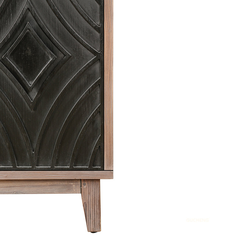 Armoire polyvalente Mid Century pour diverses pièces et besoins de rangement, Noir