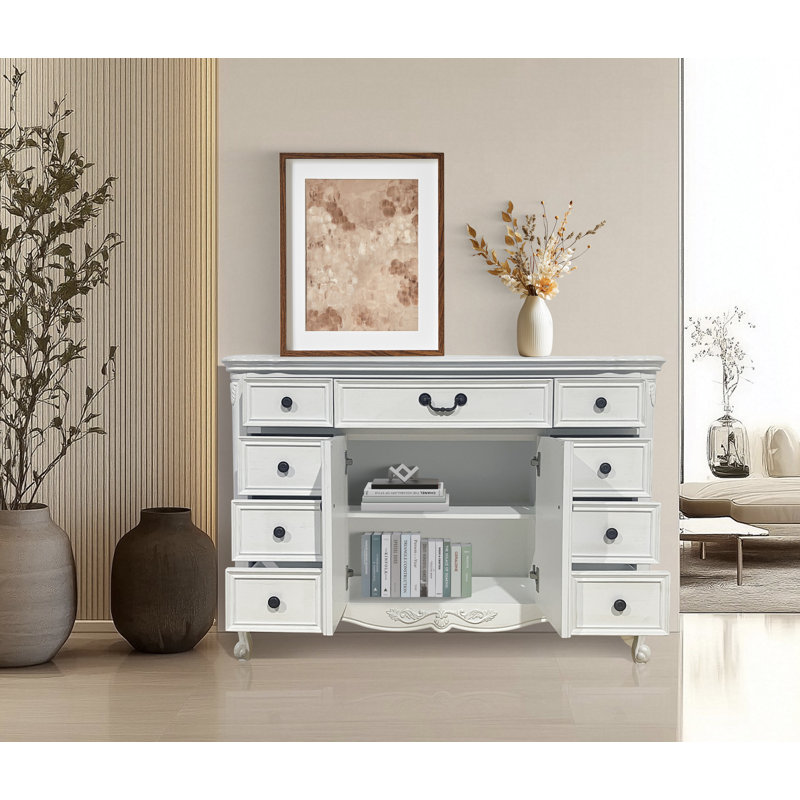 COSMO 9-Drawer Accent Chest, Antique White