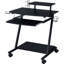 Bureau de jeu avec structure en métal et roulettes, noir