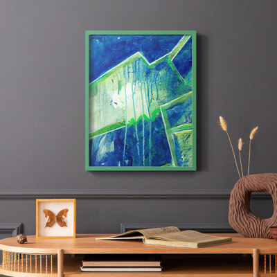Geometric in Cool V Framed Print - Solid Wood