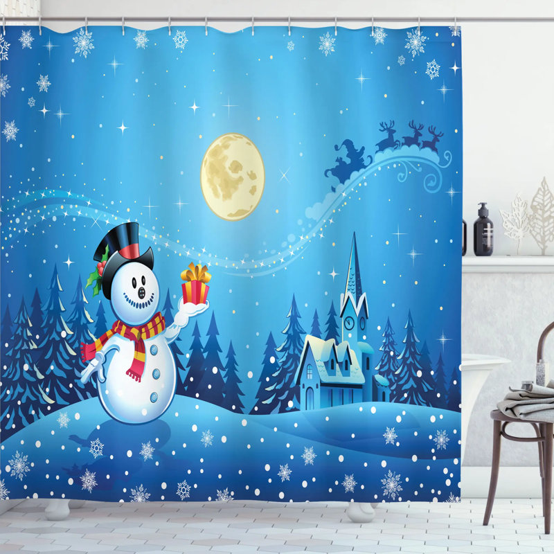 Shower Curtain with Hooks Included, 75" H x 69" W