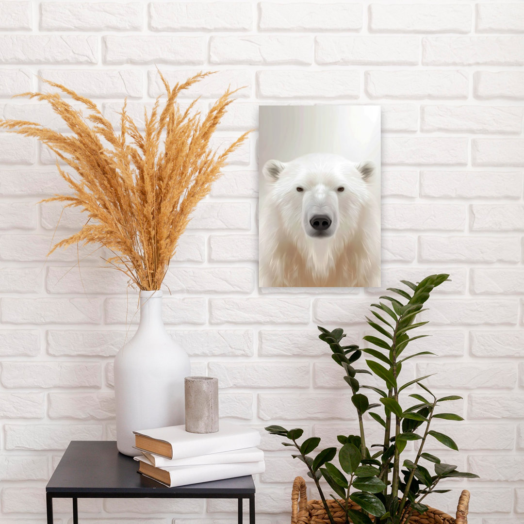 Majestic Polar Bear Serene Abstract Contemporary Bear Nature Portrait Wall Art Print