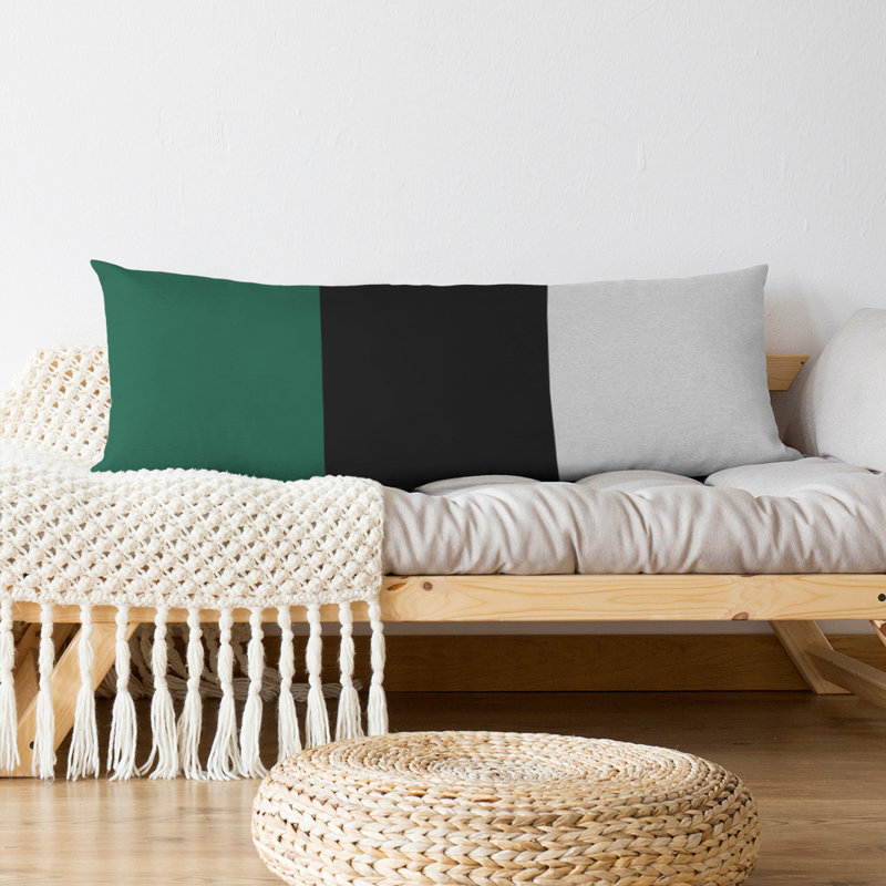 Stripes Medium Polyester/Polyfill Body Pillow, New York Big Football, Green/Black/White