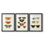 Papillons rétro IV - impression encadrée de qualité supérieure sur mesure mat - 3 pièces-611621985-611621986