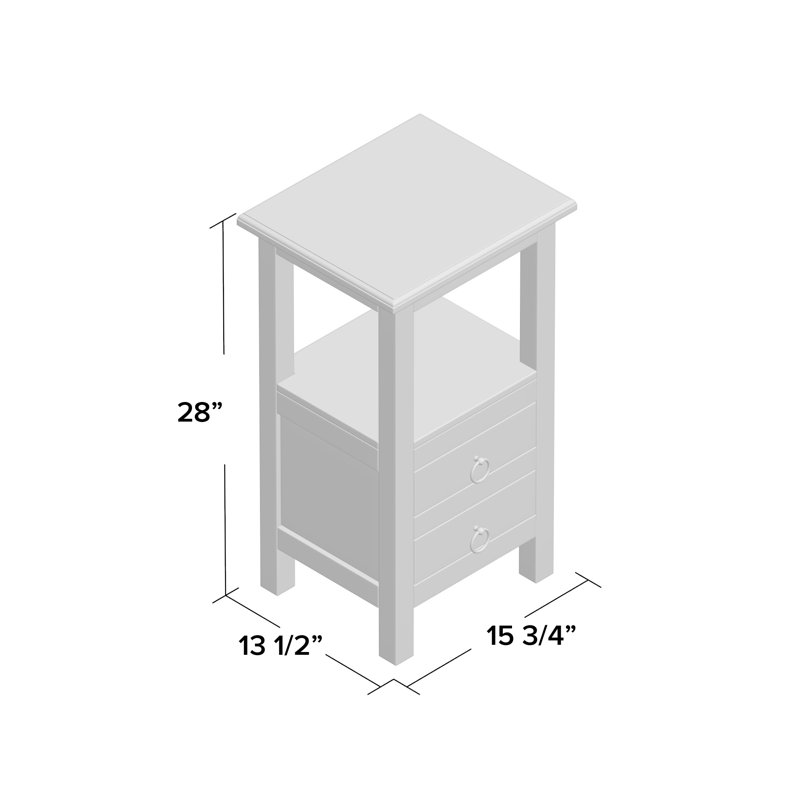 Plattsburgh Solid Wood 2 - Drawer End Table