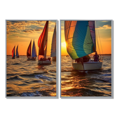 Boating Bliss II - Sports Boating Canvas Prints 2-Panels