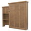 Grand lit escamotable avec tablettes de rangement, armoire murale à persiennes, cadre de lit pliable peu encombrant, couleur bois-1574410684