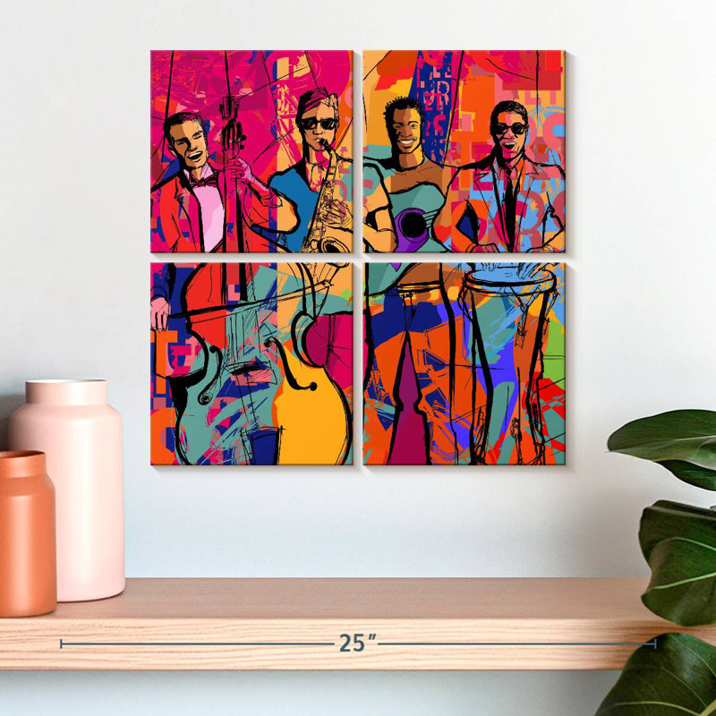 Abarca Jazz Quartet, 18" H x 18" W