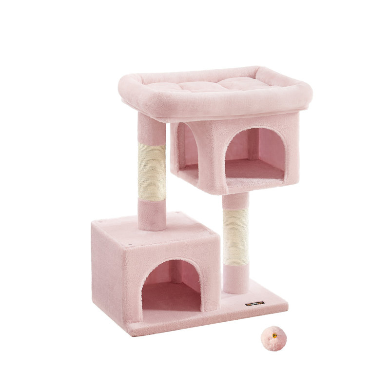 Jelly Pink Large Sisal Cat Tree with Dual Caves