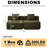 Chenille sectional sofa with 2 pillows