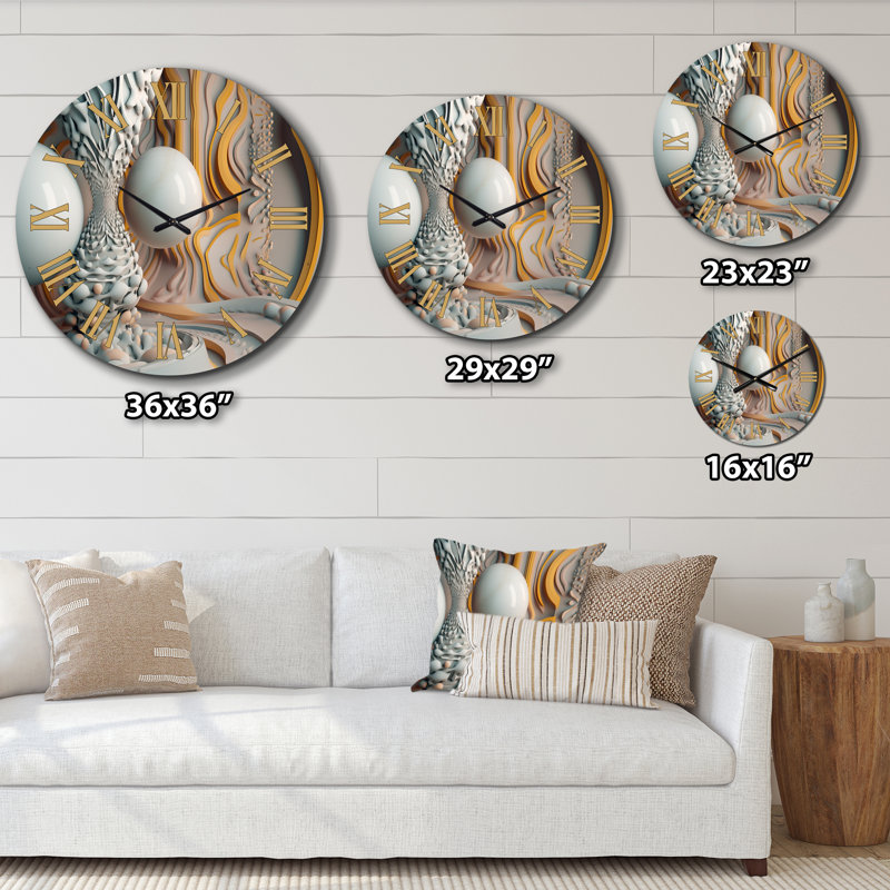 Horloge murale Fractal Futuristic Architecture VI, Grand