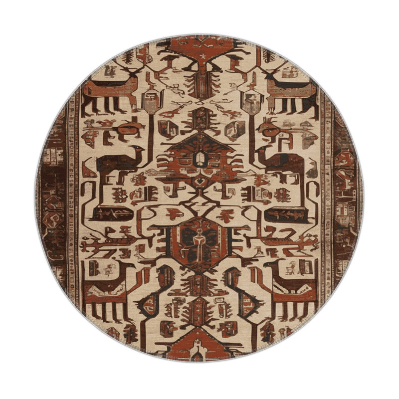 Persian Brown Indoor and Outdoor Area Rug, Rectangle 3' x 5'