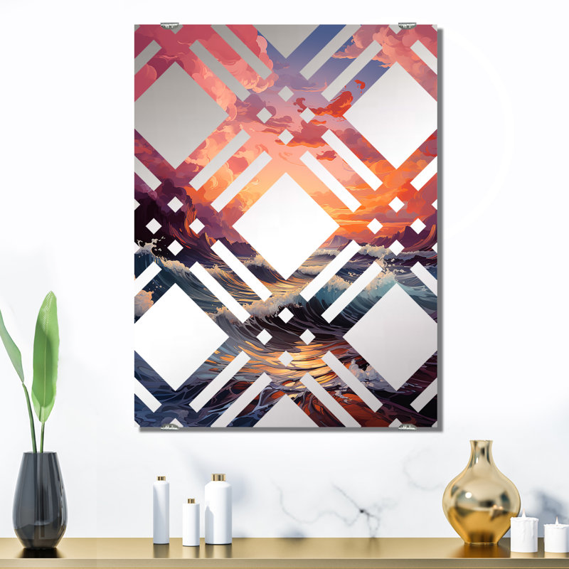 Gesse - Miroir coucher de soleil mural MIR139725, 32 po x 24 po