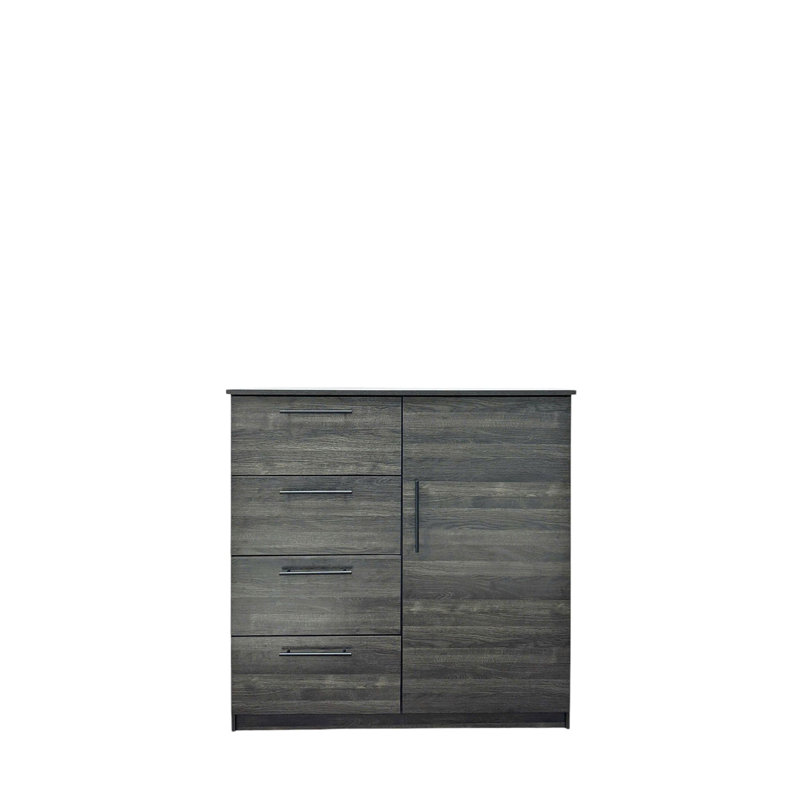 Commode Robin en gris, espace de rangement spacieux au design élégant pour les chambres à coucher modernes et la vie organisée.
