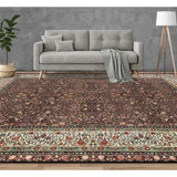 Hand Knotted Wool Oriental Area Rug in Plum And Ivory