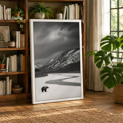 Bear in Isolation Scandinavian - Wrapped Canvas