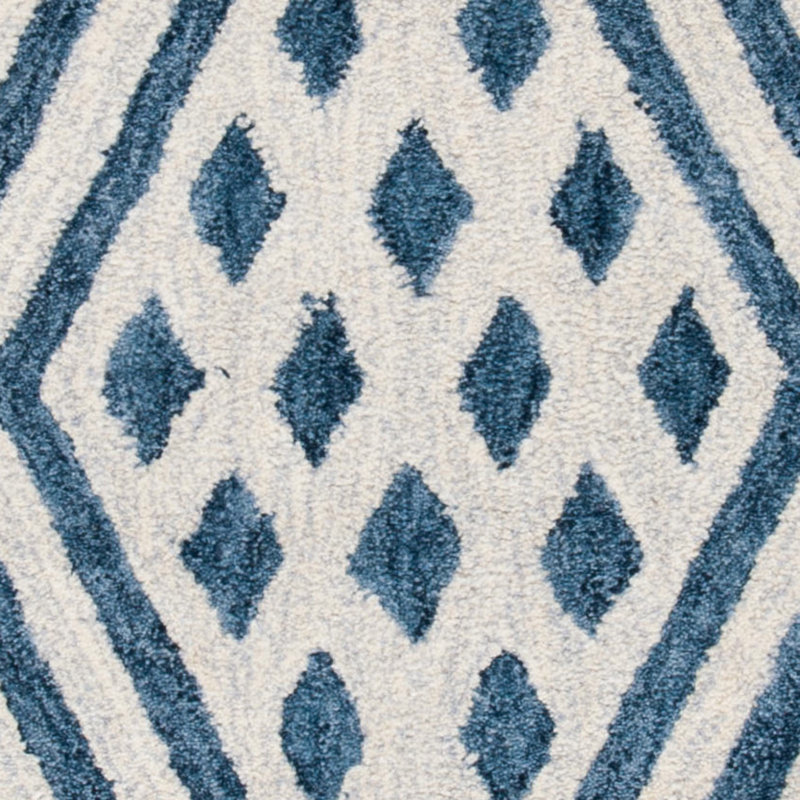 Roswell Hand Tufted Wool/Cotton Southwestern Rug in Ivory/Navy, Rectangle 2'6" x 4'