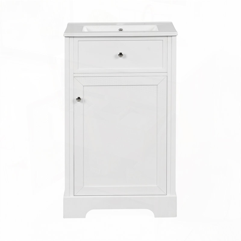 Meuble-lavabo de salle de bain avec lavabo, Blanc