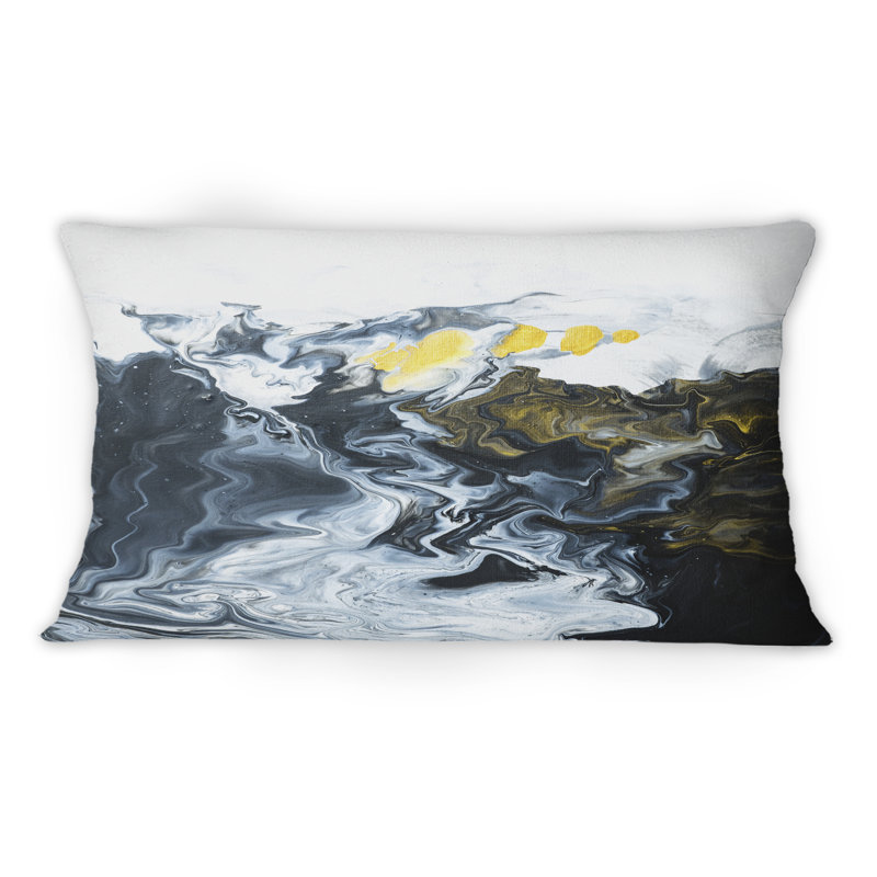 Coussin décoratif doré à motif de nuages dorés blancs et jaunes 1