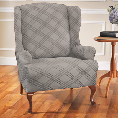 Polyester Blend T-Cushion Wingback Slipcover