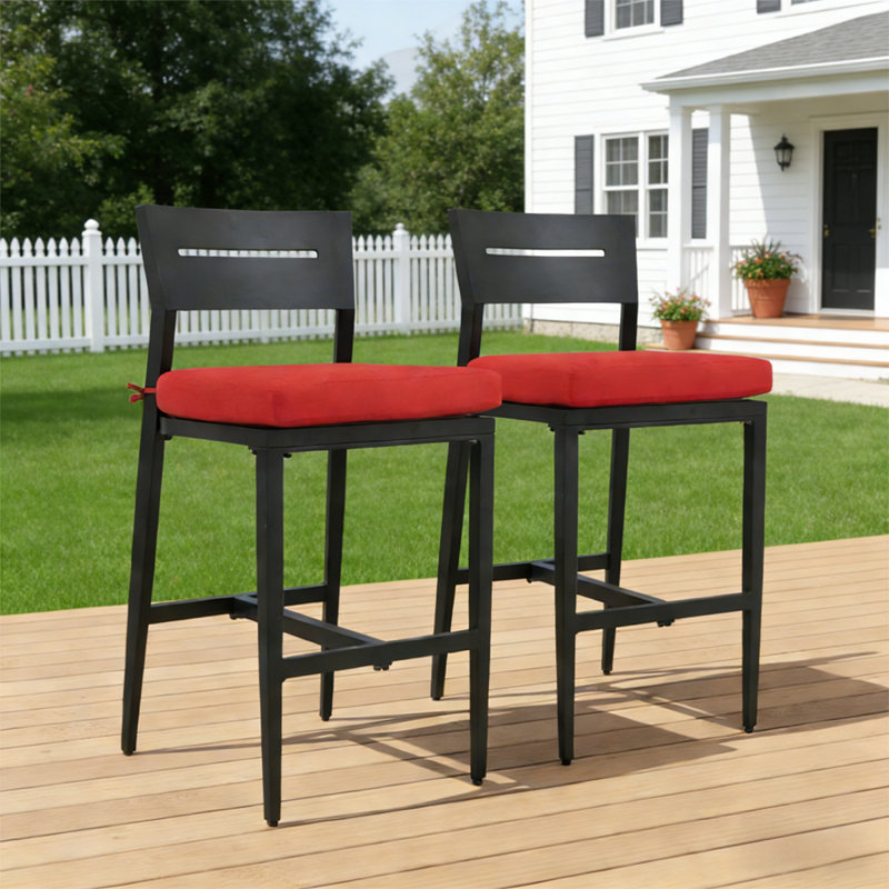 Patio Aluminum Club Chair(Set Of 2) With Sunbrella Cushions, Ergonomic Backrest, Tapered Legs, Footrest, Weather-Resistant
