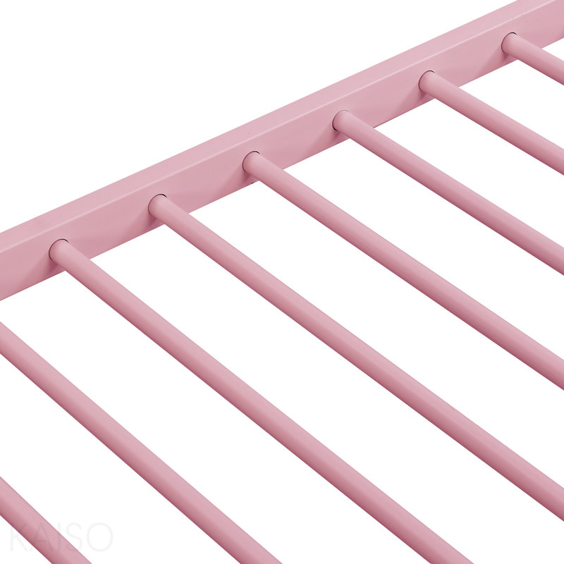 Metal Bunk Bed Pink Twin Over Twin, Pink