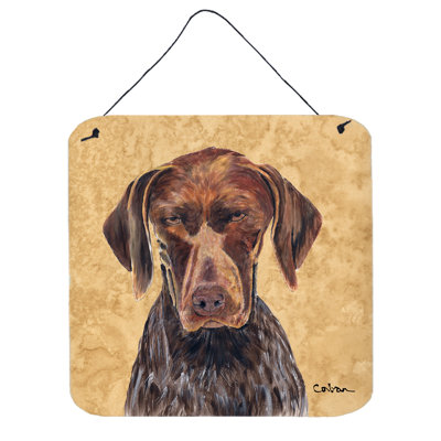 Braque de pointe allemand, reproduction d’art sur plaque