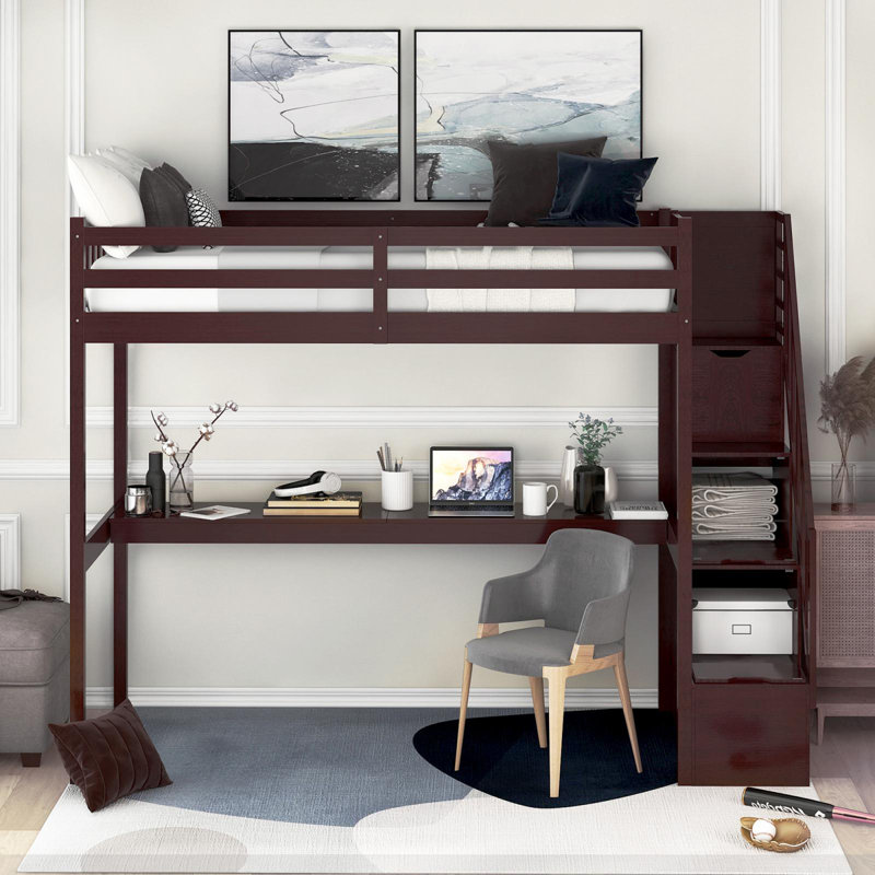 Dunsford Kids Twin Loft Bed, Espresso