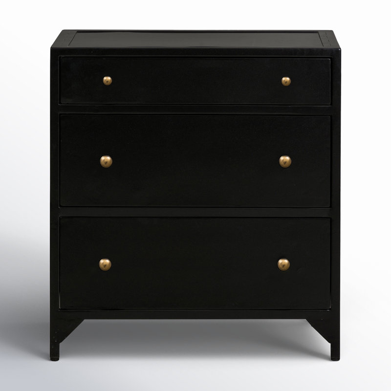 Belmont 3 - Drawer Nightstand in Black