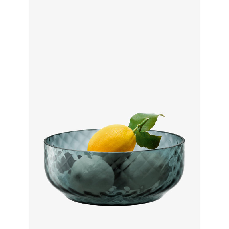 LSA International Dapple Glass Fruit Bowl, Water Blue