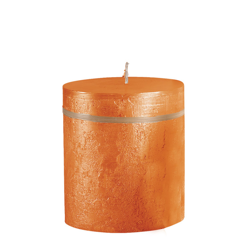 Bougie pilier non parfumée Ritz, Or, H 4,5 po x l 3,75 po x P 3,75 po