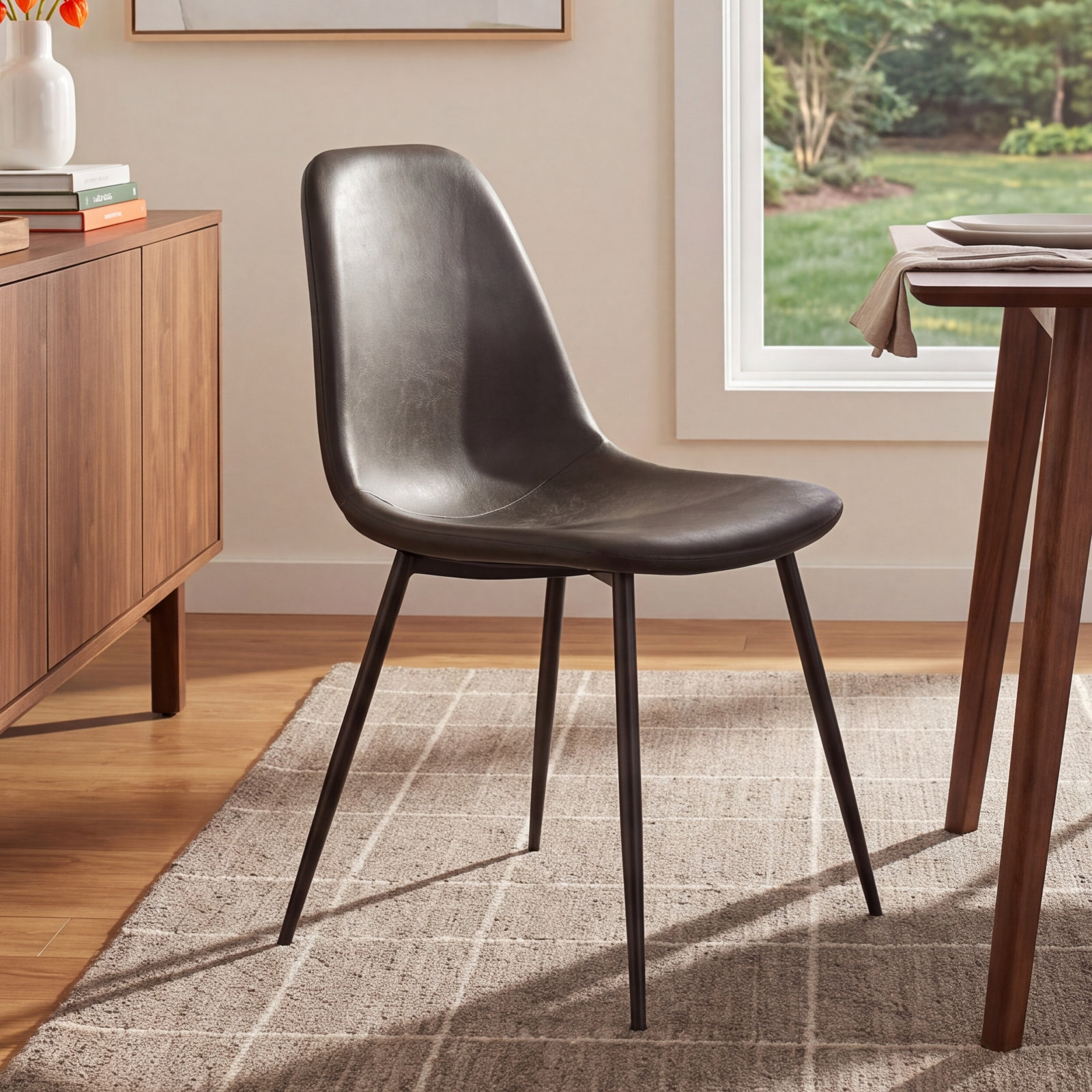 Kody Dining Chair, Black Vegan Leather