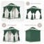Gazebo pliant en acier de 2,4 m de large x 2,4 m de profondeur