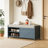 Shoe Bench With Storage And Cushion, Distressed Shutter Storage Bench With Retro Charm For Living Room, Entryway (Navy)-1993464486