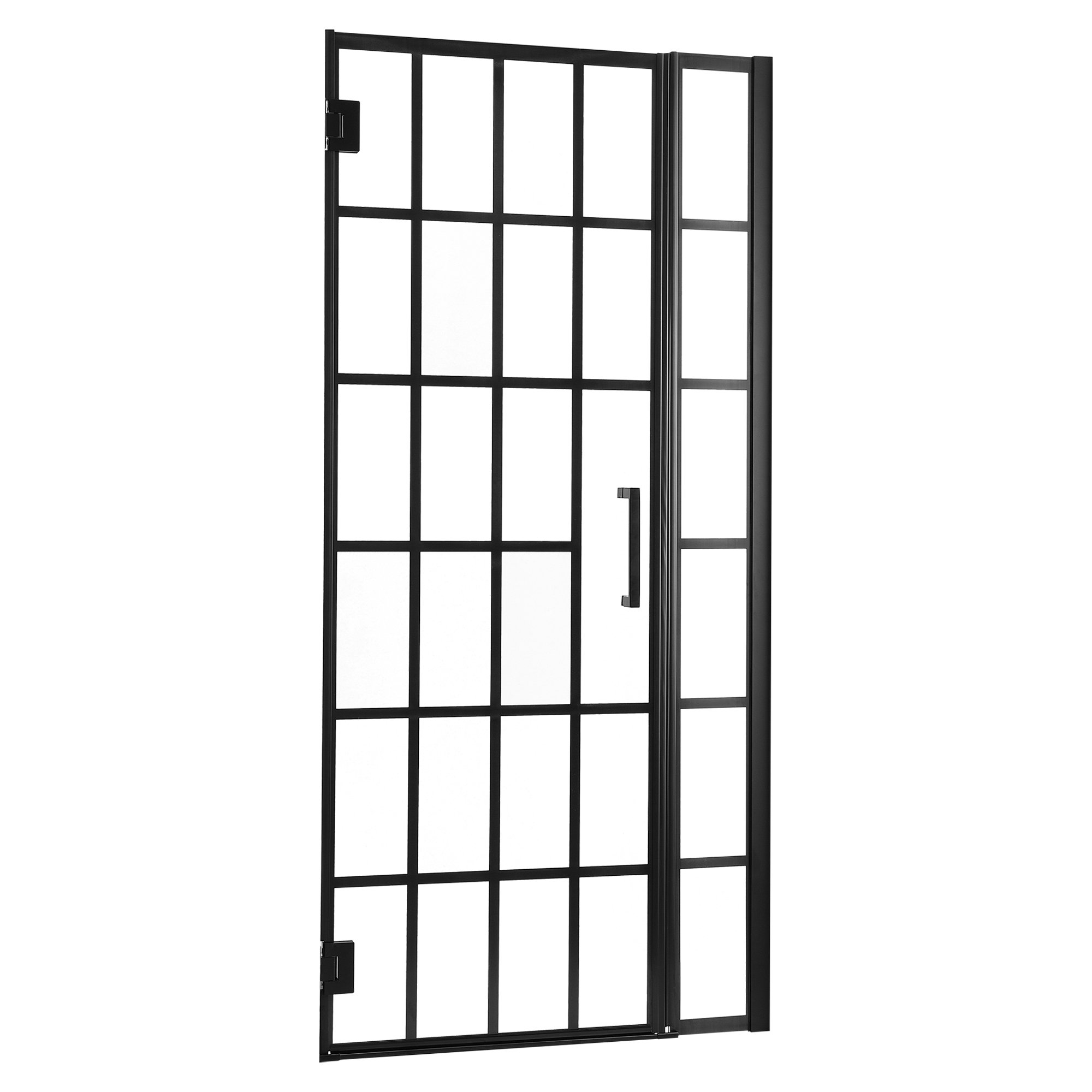 COUOKO 34" W X 72" H SemiFrameless Shower Door, Matte Black Wayfair