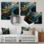 Liquide, art turquoise or - encre liquide, art mural abstrait, salon-1496849706-1496849705