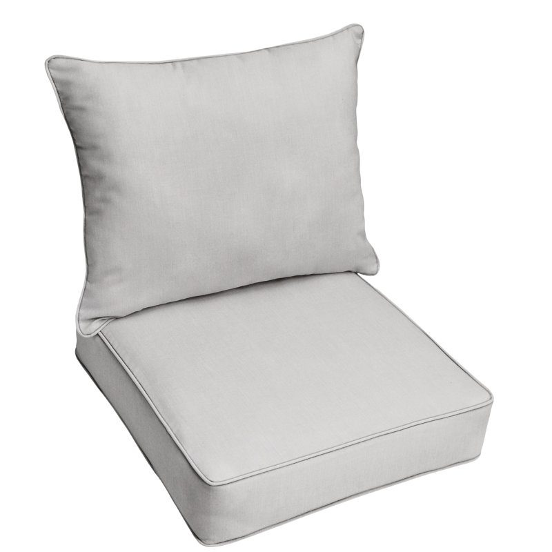 Shivers Sunbrella Outdoor 3'' Seat / Back Cushion, Cast Pumice Sunbrella® Plainweave