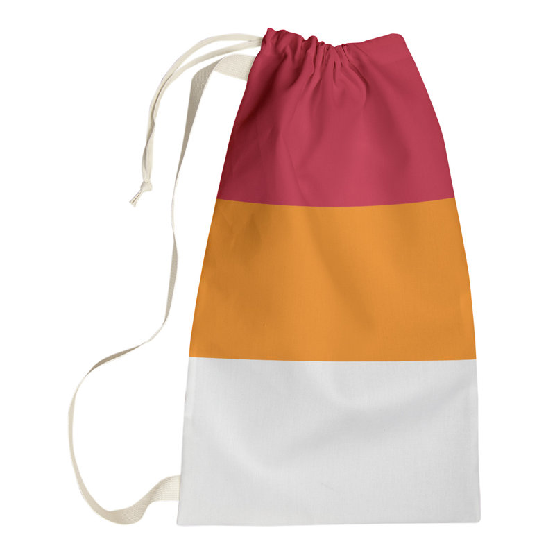 Tampa Bay Throwback Fabric Laundry Bag with Handles, Small (29" H x 18" W), Orange Accent