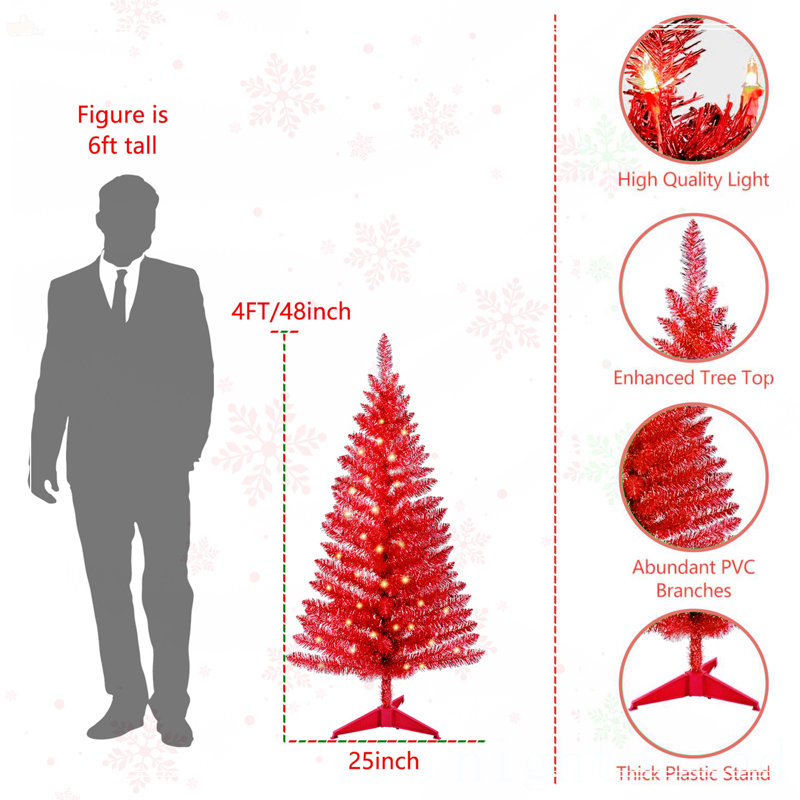 Arbre de Noël rouge 4 pi