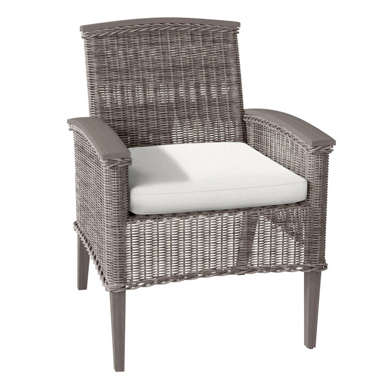 Astoria Patio Dining Armchair with Cushions, No Welt, Oyster, Verona Silver
