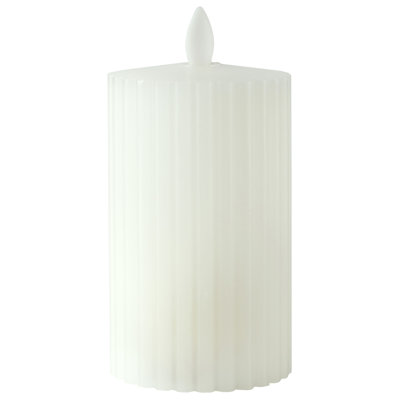 Fluted LED Wax Pillar, 3x6 Inch
