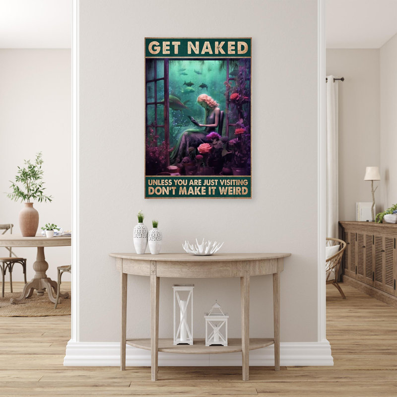 «Woman Under Water Get N nu», reproduction d'art rectangulaire sur toile tendue 1 pièce, H 36 po x l 24 po x P 1,25 po