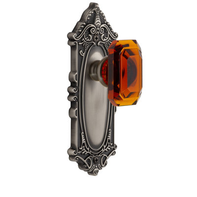 Grandeur Grande Victorian Plate Passage with Baguette Crystal Door Knob